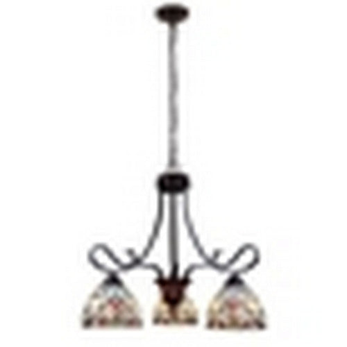 CHLOE Lighting GRENVILLE Tiffany-Style Blackish Bronze 3-Light Victorian Mini-Chandelier 25" Wide
