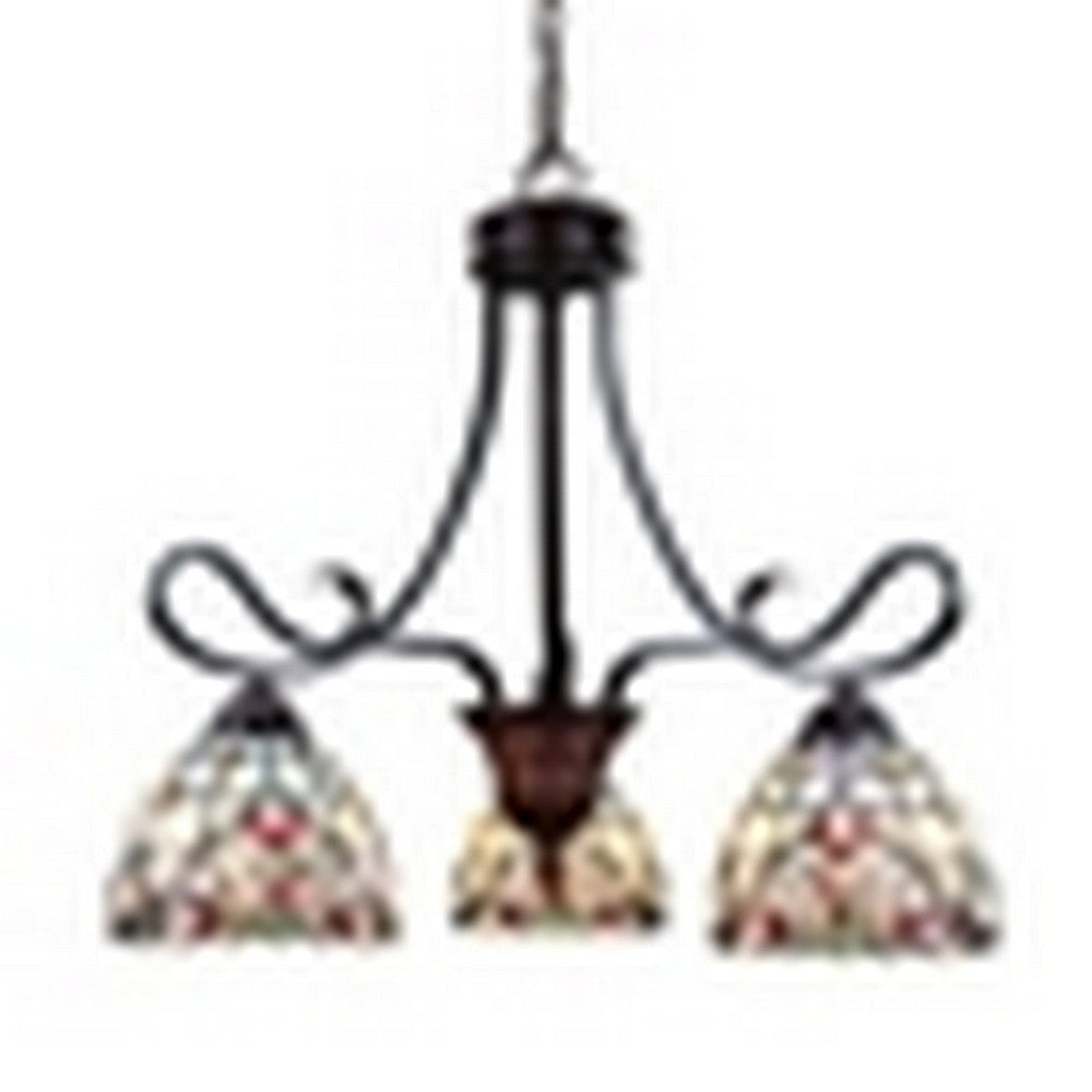CHLOE Lighting GRENVILLE Tiffany-Style Blackish Bronze 3-Light Victorian Mini-Chandelier 25’’ Wide CHL-CH3T381VB25-DD3