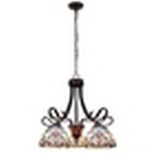 CHLOE Lighting GRENVILLE Victorian Tiffany-Style Dark Bronze 5 Light Chandelier 25" Wide