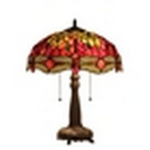CHLOE Lighting "EMPRESS" Tiffany-style Dragonfly 2 Light Table Lamp 16" Shade
