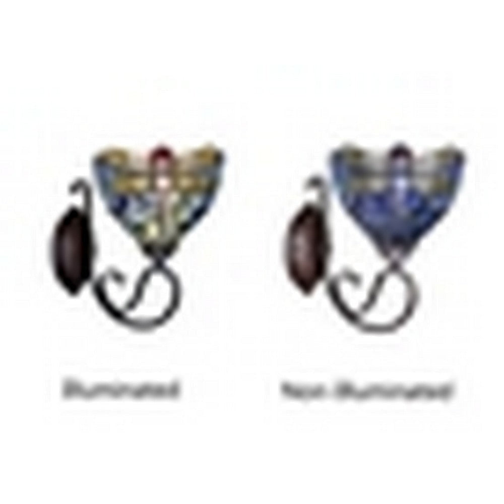 CHLOE Lighting SUNNIVA Dragonfly Tiffany-Style Dark Bronze 1 Light Wall Sconce 8’’ Wide CHL-CH3T524BD08-WS1