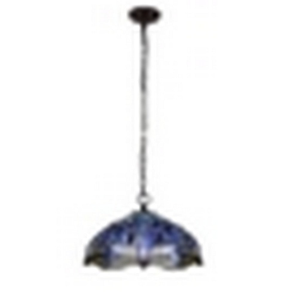 CHLOE Lighting SUNNIVA Dragonfly Tiffany-Style Dark Bronze 3 Light Ceiling Pendant 18’’ Wide CHL-CH3T524BD18-DP3