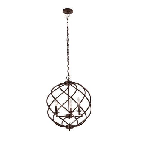 CHLOE Lighting JERICHO Farmhouse 3 Light Oil Rubbed Bronze Ceiling Pendant 19" Wide
