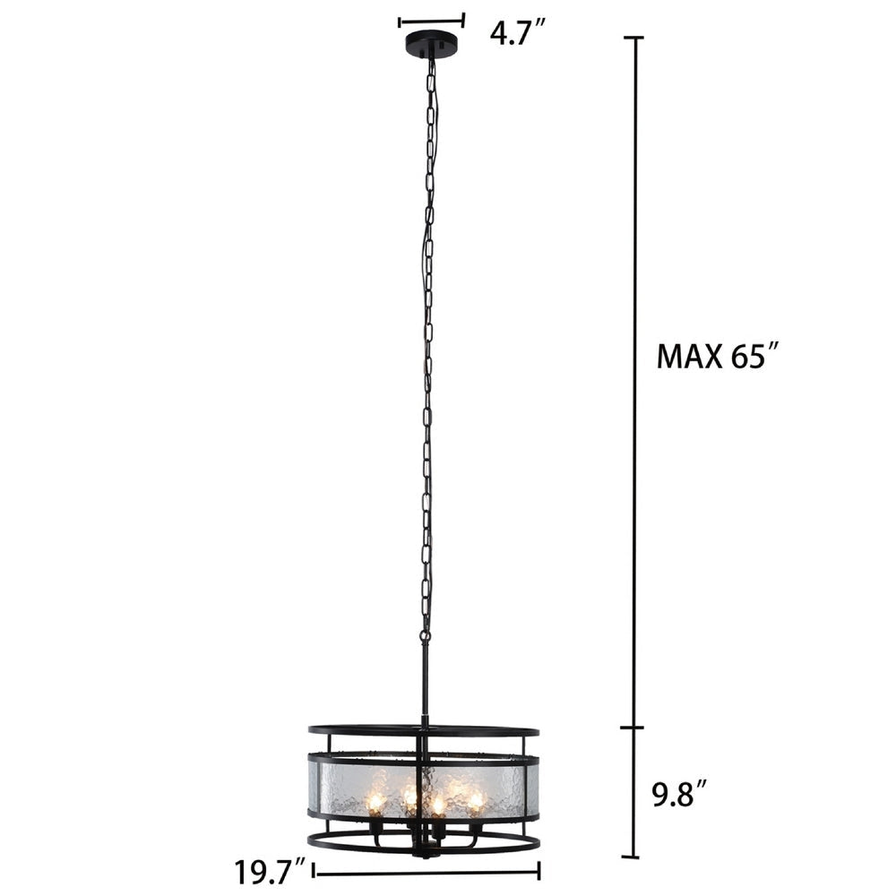 CHLOE Lighting SIENNA Contemporary 4 Light Matt Black Finish Ceiling Pendant 20’’ Wide CHL-CH6R801BK20-UP4