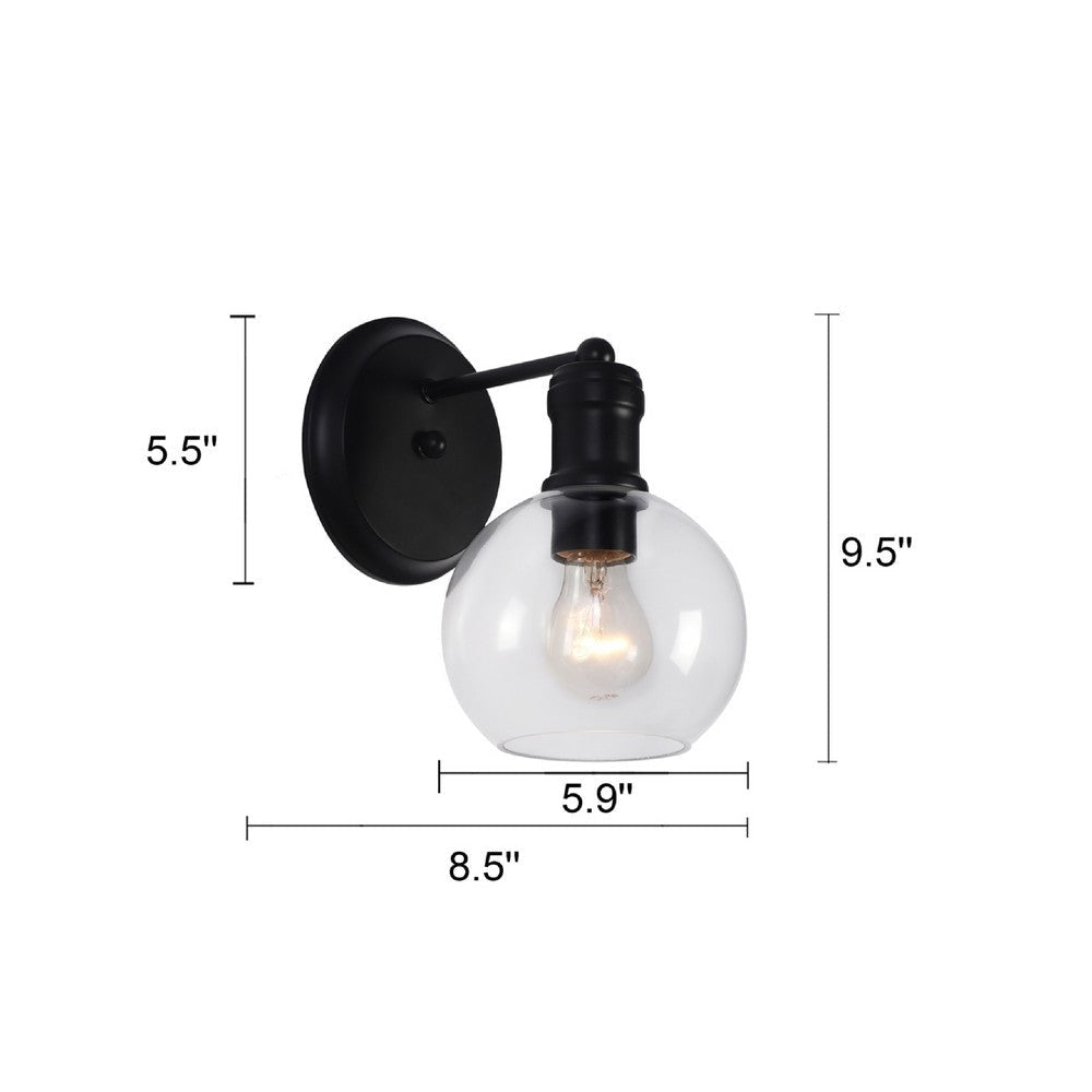 CHLOE Lighting OXA Transitional 1 Light Matt Black Indoor Wall Sconce 6’’ Wide CHL-CH6S001BK06-WS1