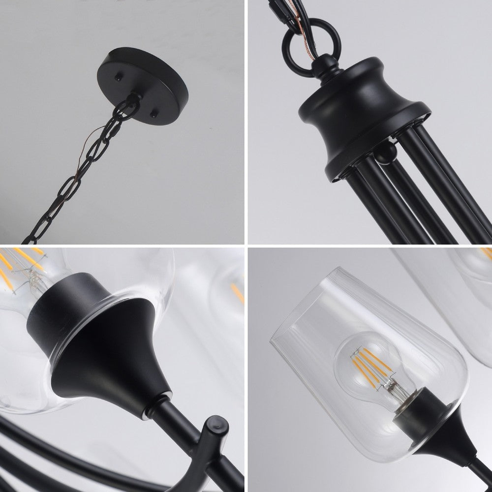 CHLOE Lighting WILLAN Transitional 5 Light Matt Black Up-Hanging Chandelier 21’’ Wide CHL-CH6S902BK21-UC5