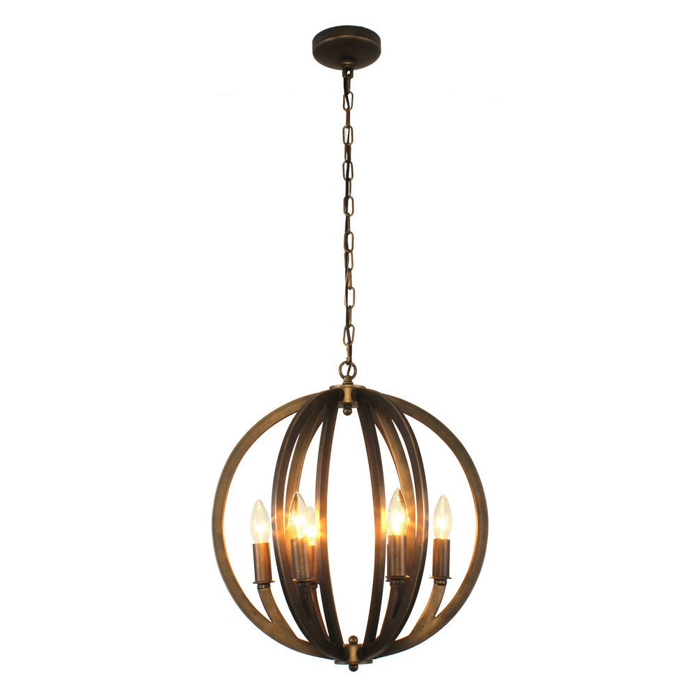 Lighting IRONCLAD Industrial 6 Light Bronze Ceiling Pendant 18’’ Wide CHL-CH7D009BZ18-UP6