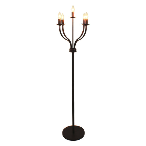 Lighting IRONCLAD Industrial 5 light Rubbed Bronze Floor Lamp 18" Wide