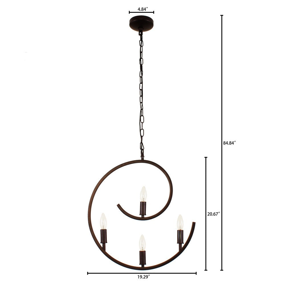 Lighting IRONCLAD Farmhouse 4 Light Oil Rubbed Bronze Ceiling Pendant 20’’ Wide CHL-CH7H078RB20-UP4