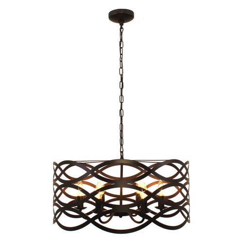 Lighting CAPELLA Transitional 6 Light Oil Rubbed Bronze Ceiling Pendant 24’’ Wide CHL-CH7S023RB24-UP6