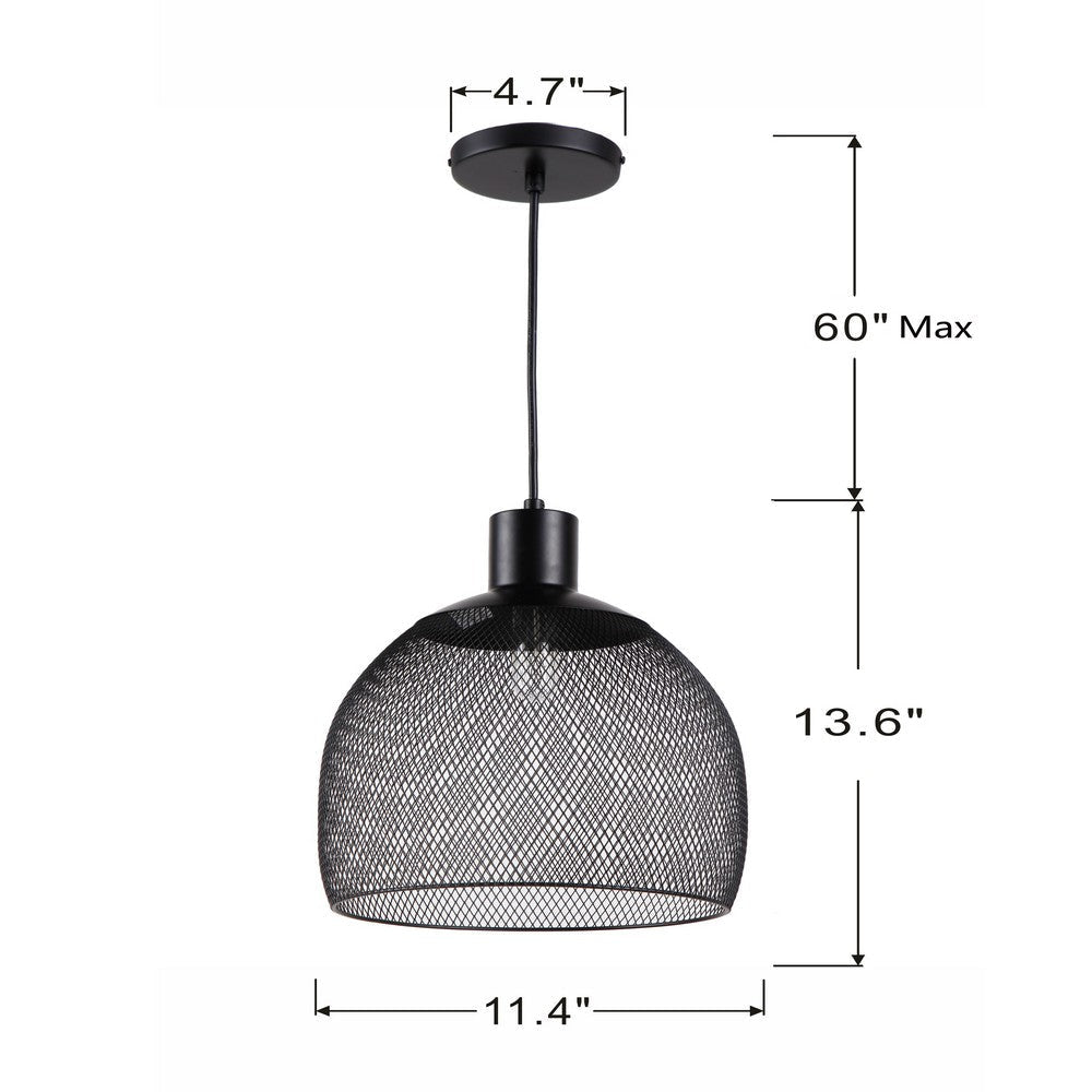 Industrial Style Mini Ceiling Pendant Light with Cage Shade Black CHL-CH8D544BK11-DP1