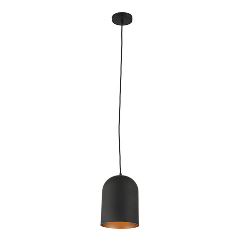 Lighting IRONCLAD Contemporary-Style 1 Light Black and Gold Ceiling Mini Pendant 8" Wide
