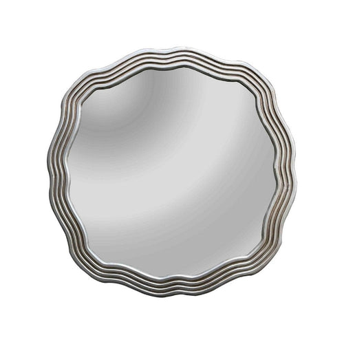 CHLOE's Reflection Contemporary-Style Silver Finish Round Wall Mirror 33" Wide