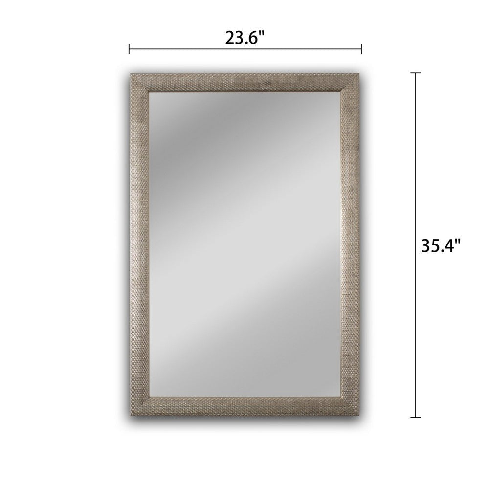 CHLOE’s Reflection Contemporary Silver Finish Rectangle Framed Wall Mirror 35’’ Width CHL-CH8M021SV35-VRT