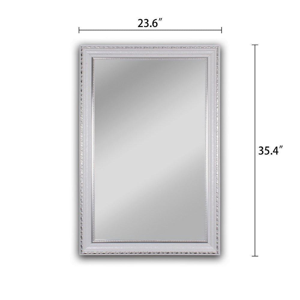 CHLOE’s Reflection Contemporary White Finish Rectangle Framed Wall Mirror 35’’ Width CHL-CH8M022WS35-VRT