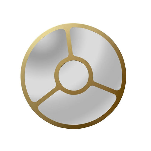 CHLOE's Reflection Contemporary-Style Round Golden Finish Wall Mirror 30" Tall