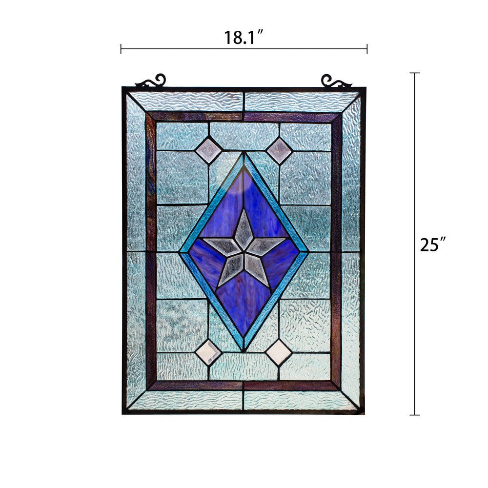 Lighting LONESTAR Tiffany-style Rectangular Window Panel 24’’ Height CHL-CH8P014BG24-VRT