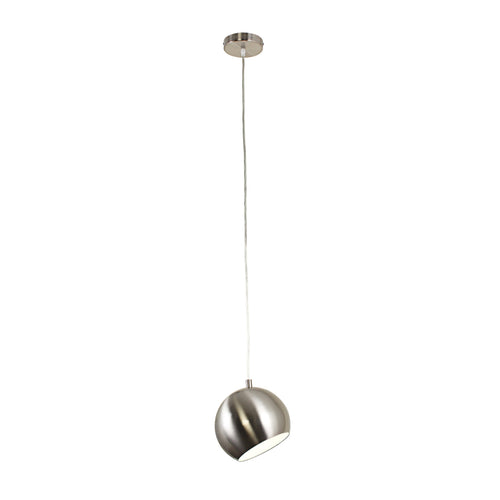 Lighting IRONCLAD Contemporary-Style 1 Light Brushed Nickel Ceiling Mini Pendant 8" Wide