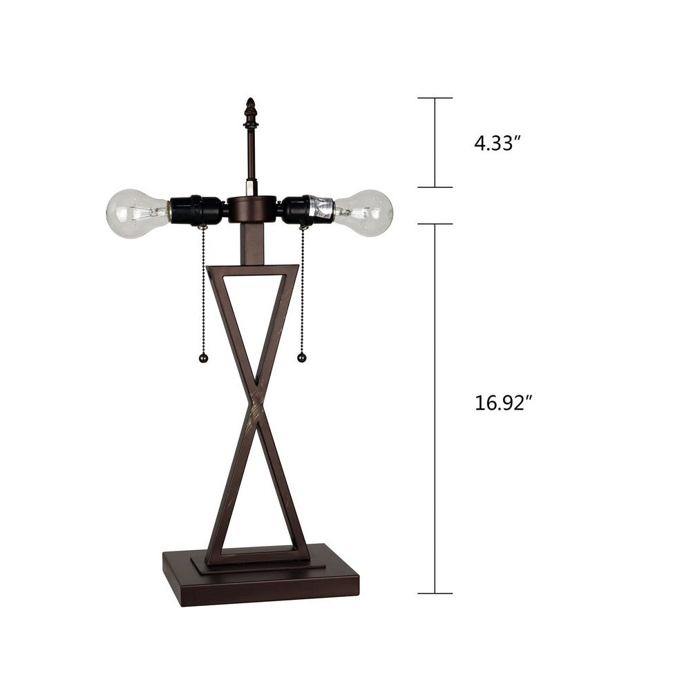CHRT003OB16-TL2 Dark Coffee + Brush Gold Table Lamp