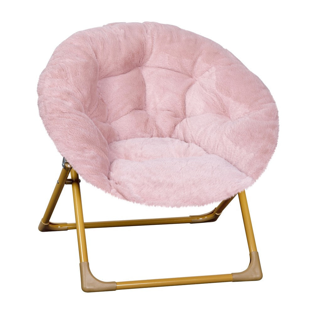 Blush Kids Fur Moon Chair