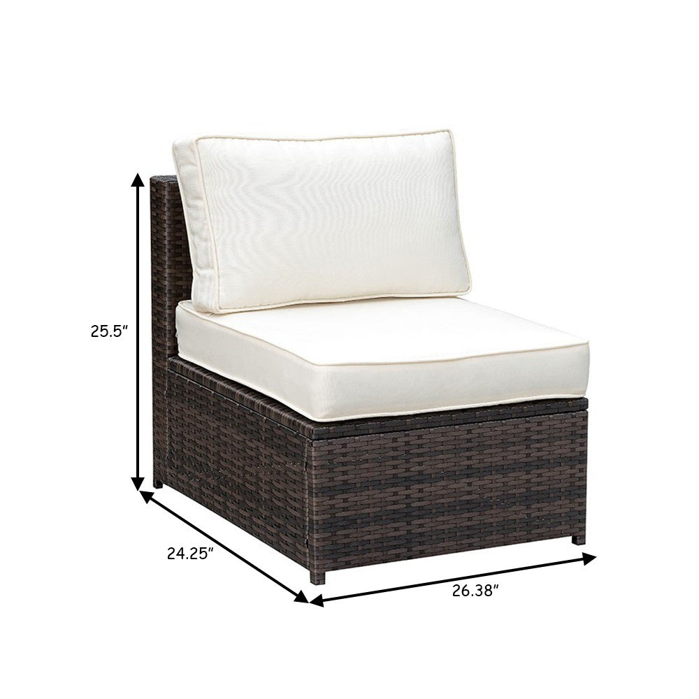 Side Chair | Aluminum Frame | Cushioned Seat | Ivory Espresso FOA-CM-OS2136-H