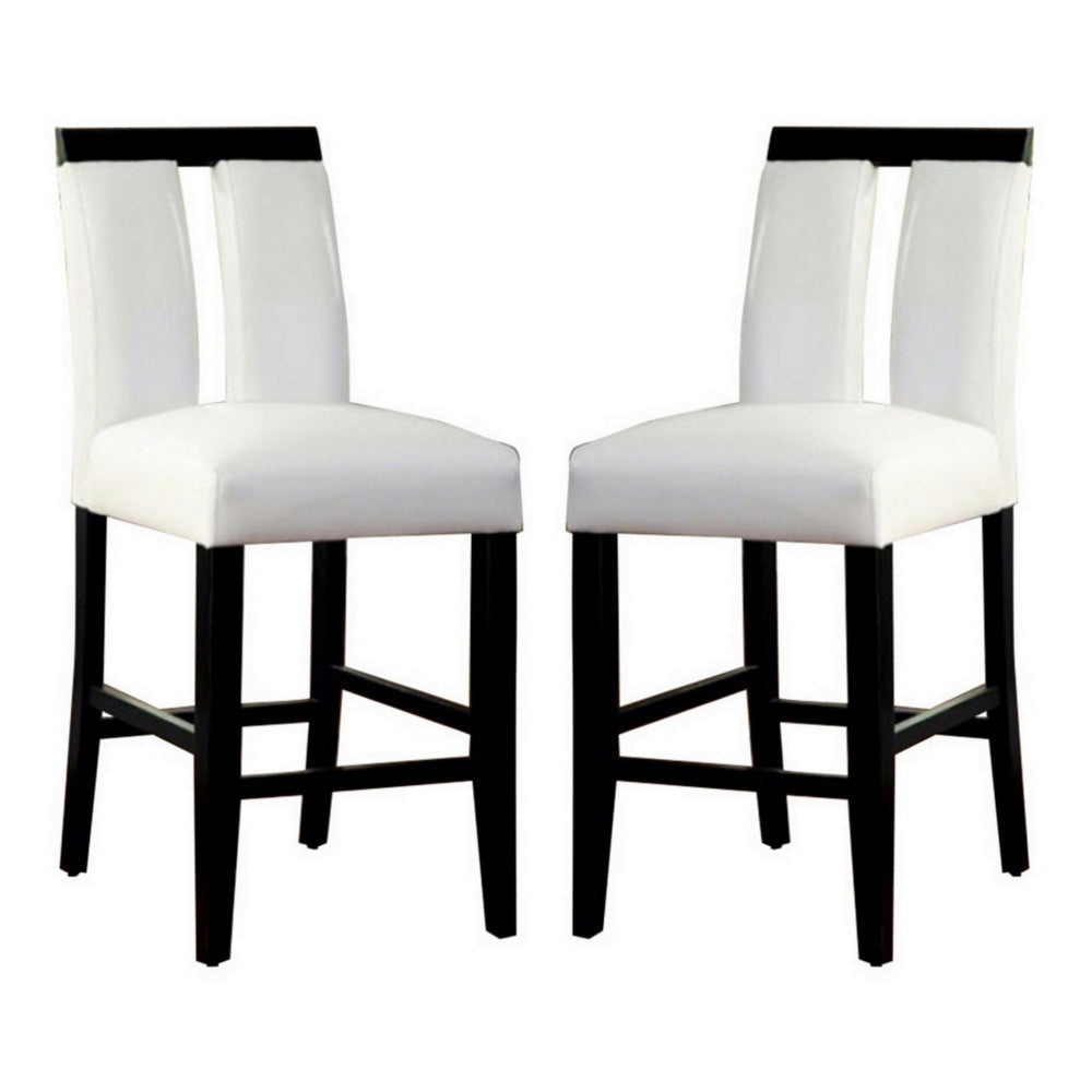 Luminar II Contemporary Counter Height Chair White And Black Finish Set of 2 By Casagear Home FOA-CM3559PC-2PK
