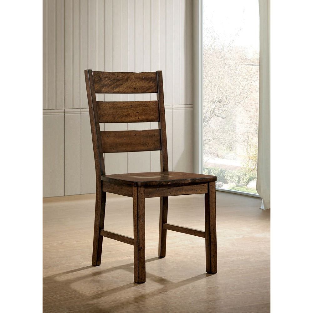 Side Chair Set of 2 | Block Legs | Brown Wood FOA-CM3604SC-2PK