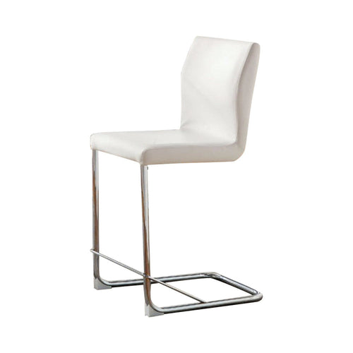 Counter Chair Set of 2 | Lodia II Contemporary | White PU