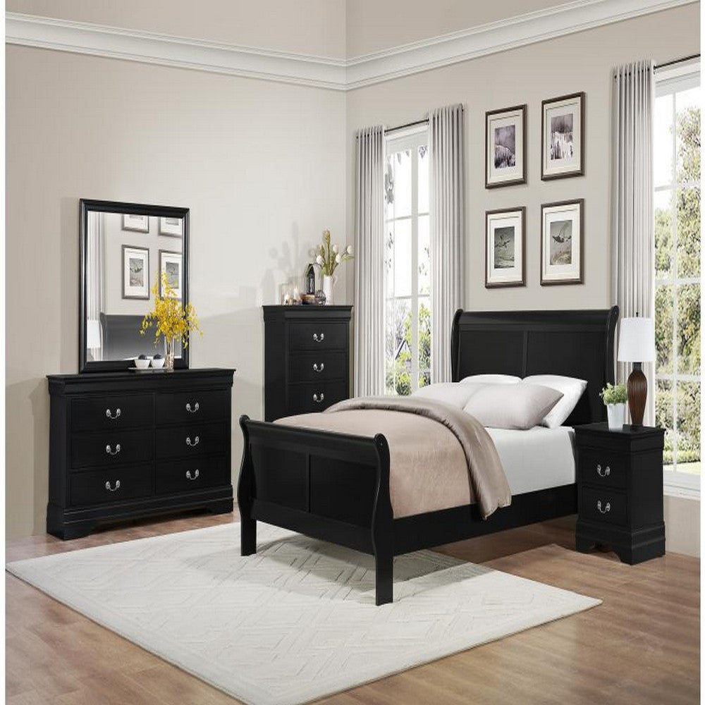 6 Drawer Wooden Dresser In Contemporary Style Black HME-2147BK-5