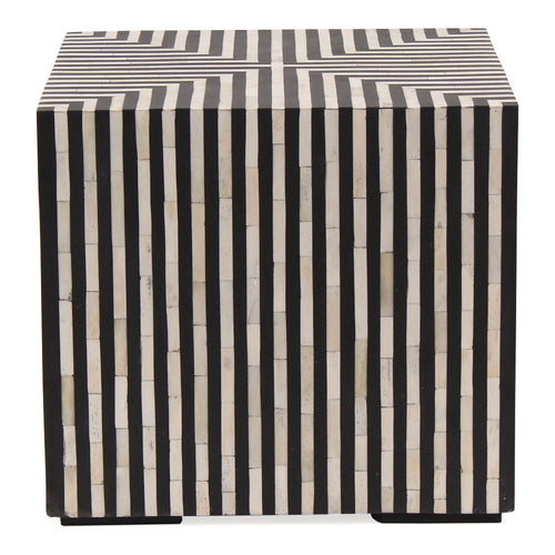 Terning Side Table Black and White