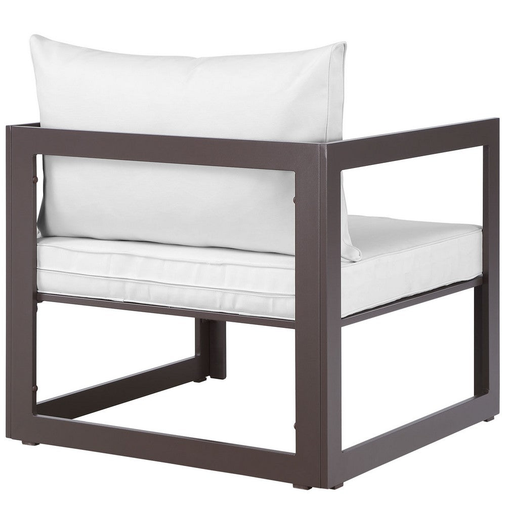 Fortuna Outdoor Patio Armchair by Modway| Brown White