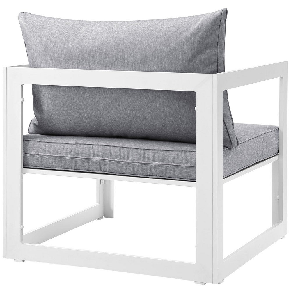 Fortuna Outdoor Patio Armchair by Modway| White Gray