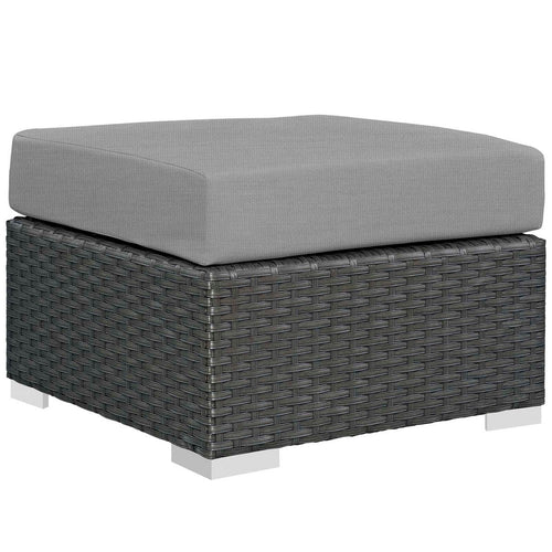 Sojourn Outdoor Patio Sunbrella® Ottoman by Modway| Canvas Gray
