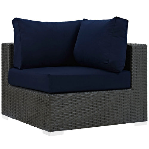 Sojourn Outdoor Patio Sunbrella® Corner by Modway| Canvas Navy