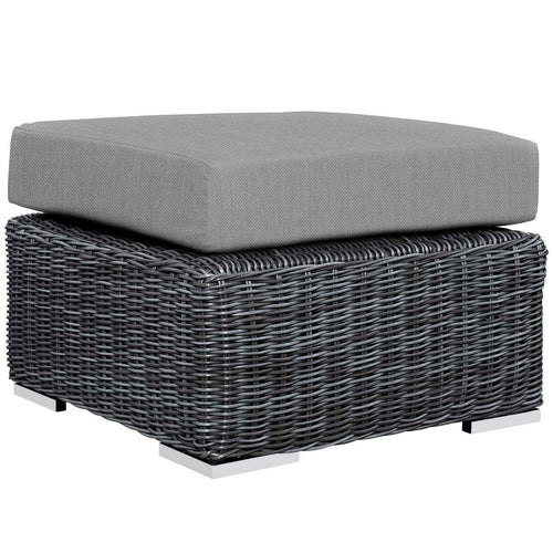 Summon Outdoor Patio Sunbrella® Ottoman by Modway| Canvas Gray