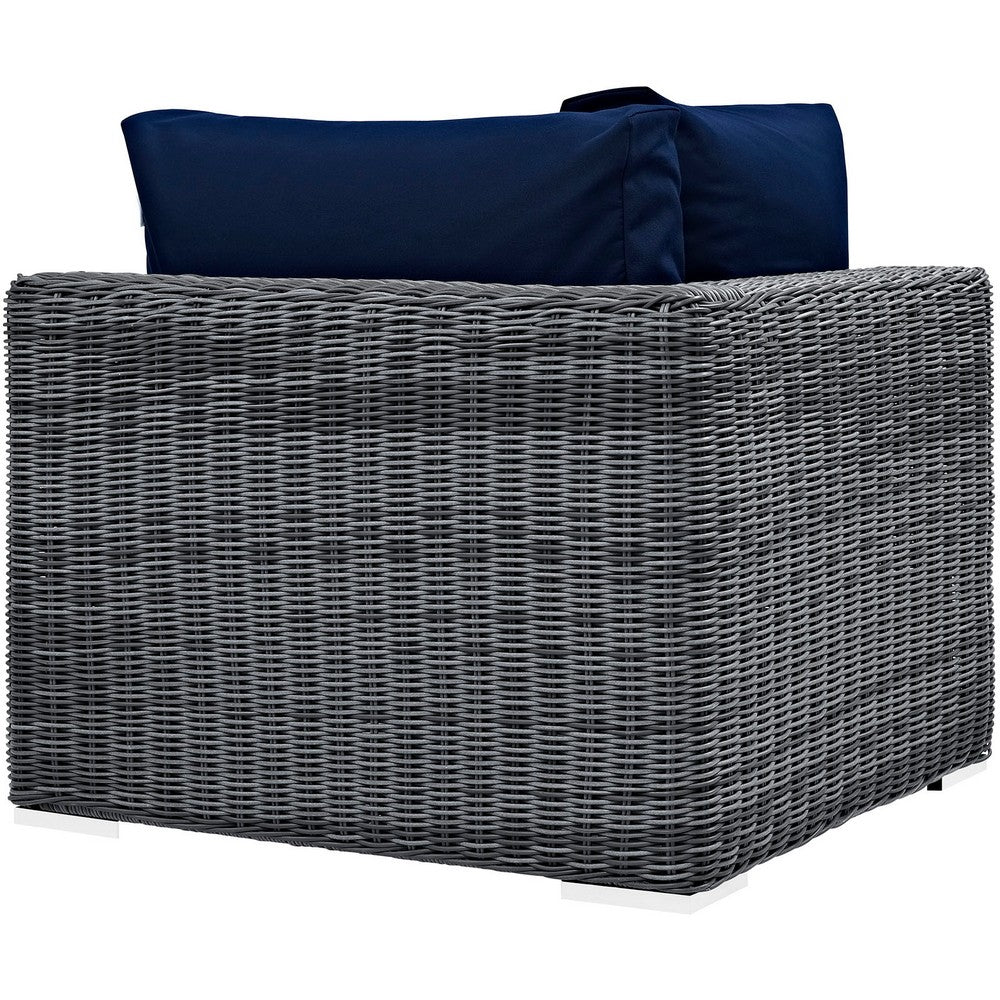 Summon Outdoor Patio Sunbrella® Corner by Modway| Canvas Navy