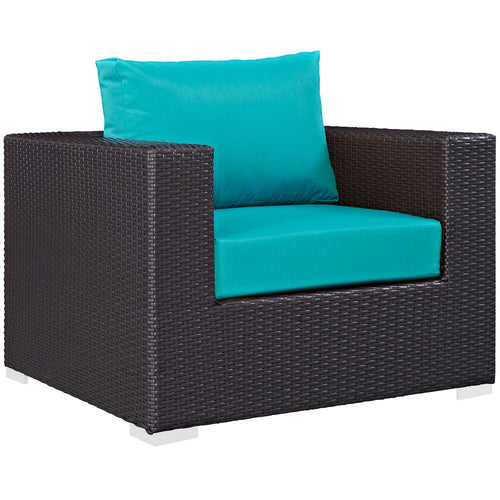 Convene Outdoor Patio Armchair by Modway| Espresso Turquoise