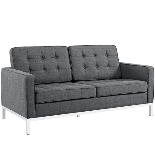 Loft Upholstered Fabric Loveseat by Modway| Gray