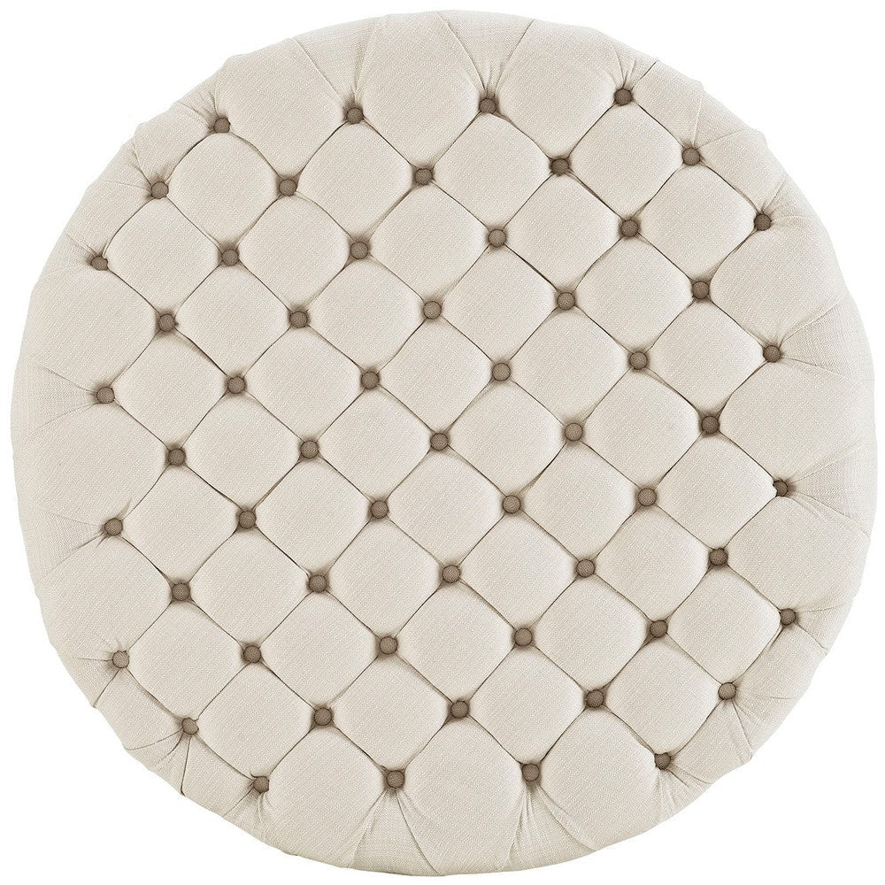 Amour Upholstered Fabric Ottoman Beige - No Shipping Charges MDY-EEI-2225-BEI