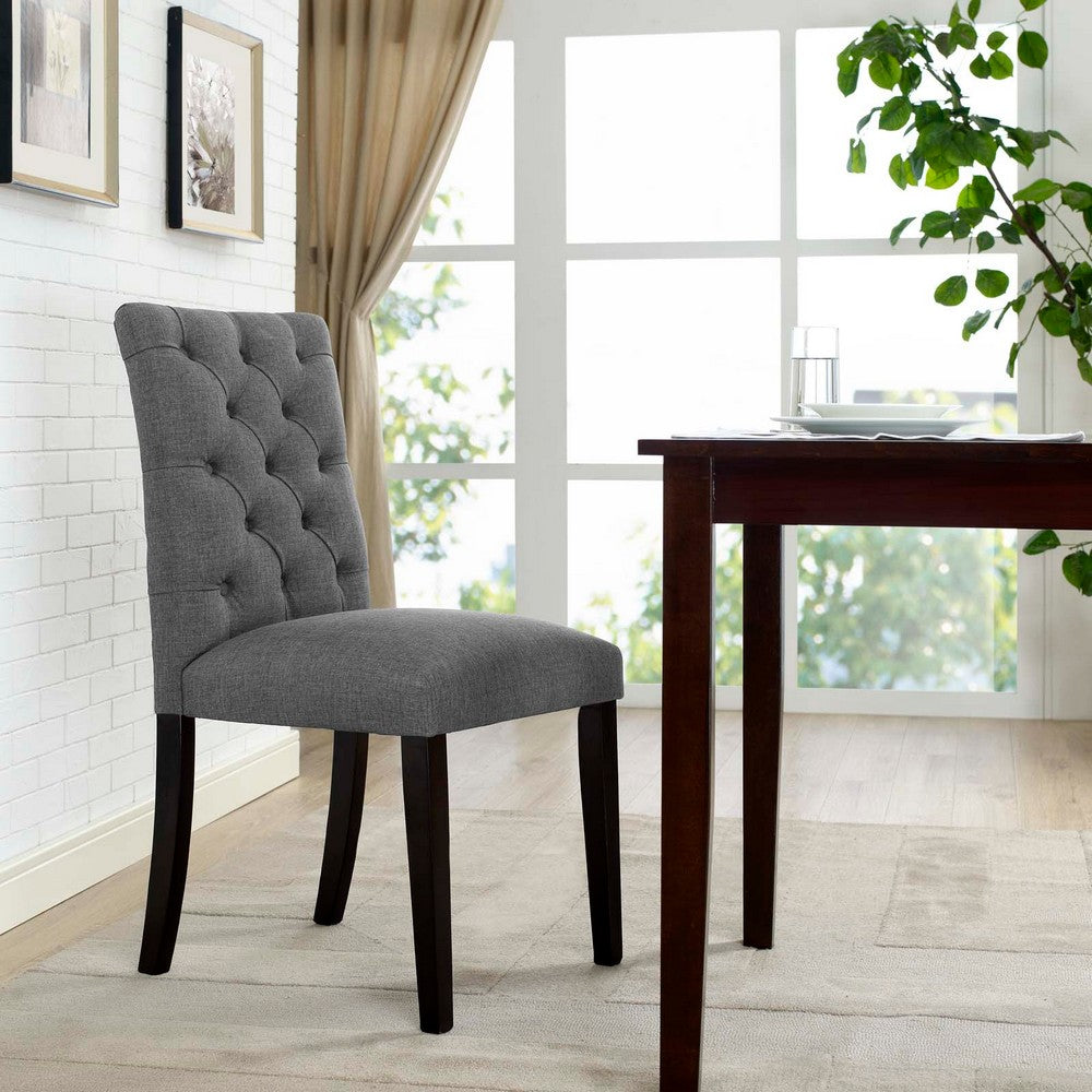 Duchess Button Tufted Fabric Dining Chair by Modway| Gray