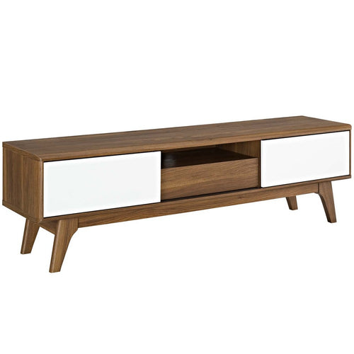 Envision 59" TV Stand by Modway| Walnut White