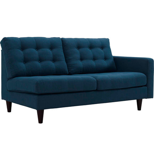 Empress Right-Facing Upholstered Fabric Loveseat by Modway| Azure