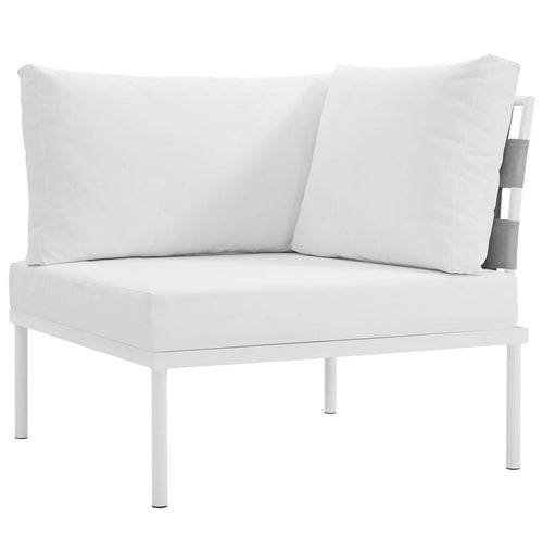 Harmony Outdoor Patio Aluminum Corner Sofa by Modway| White White