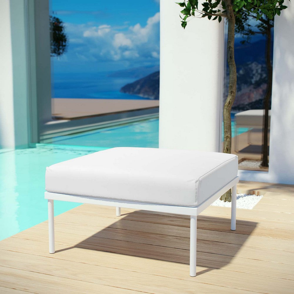 Harmony Outdoor Patio Aluminum Ottoman by Modway| White White