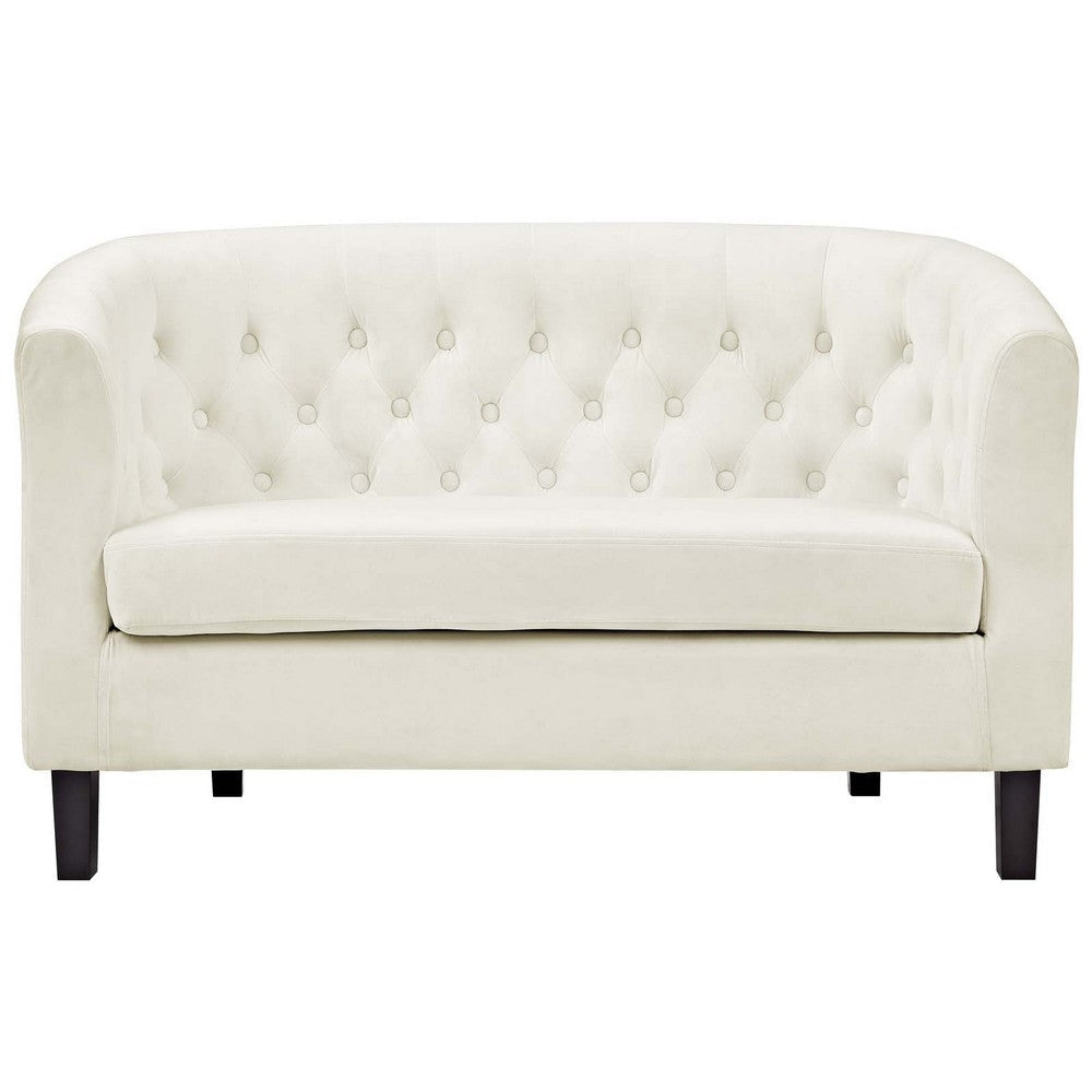 Prospect Velvet Loveseat Ivory - No Shipping Charges MDY-EEI-2615-IVO