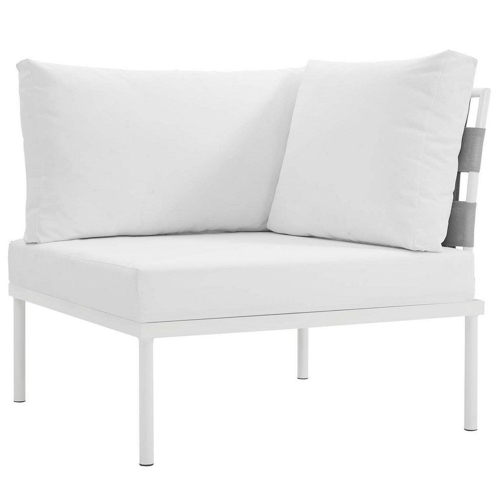Harmony 7 Piece Outdoor Patio Aluminum Sectional Sofa Set by Modway| White White