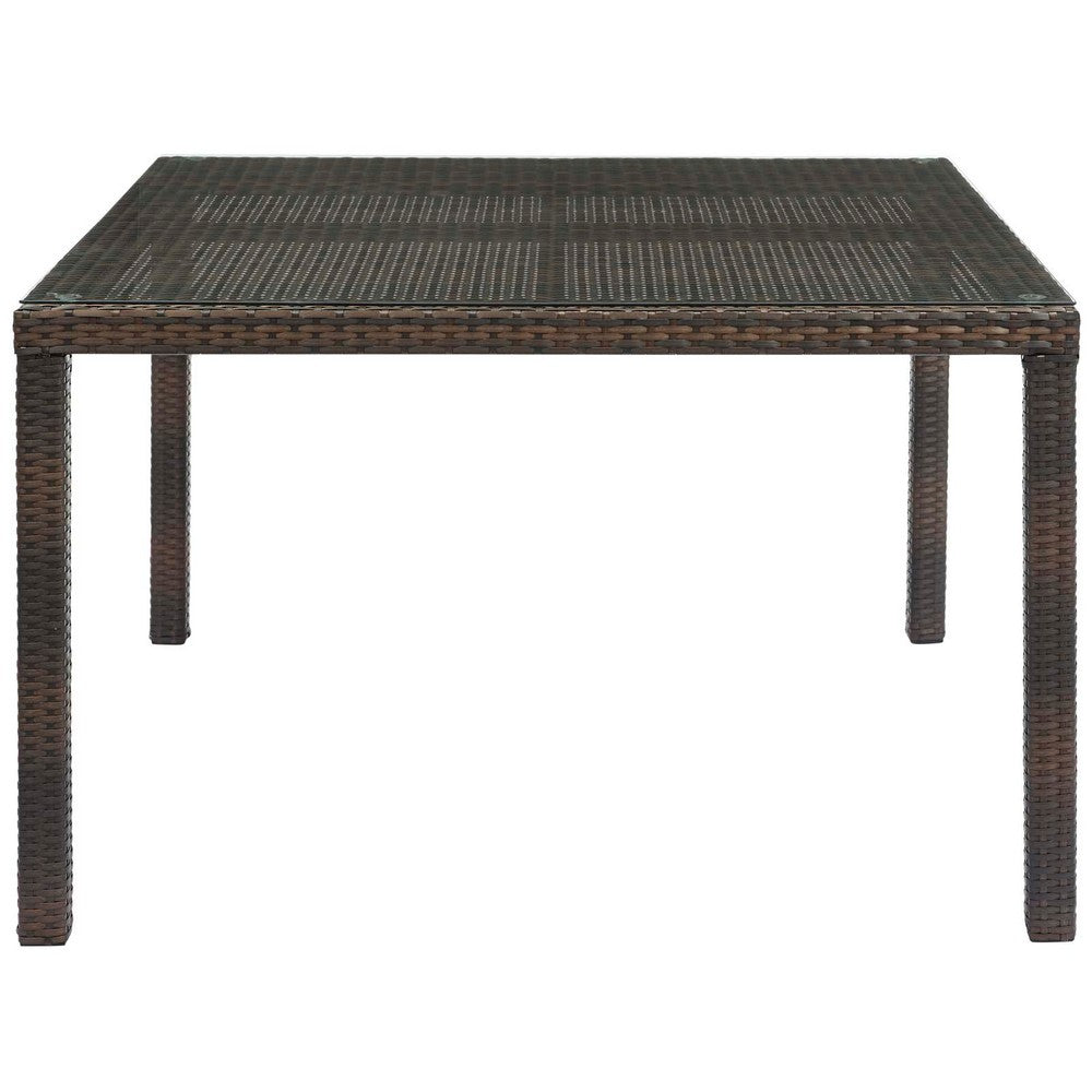 Conduit 47" Outdoor Patio Wicker Rattan Dining Table by Modway| Brown