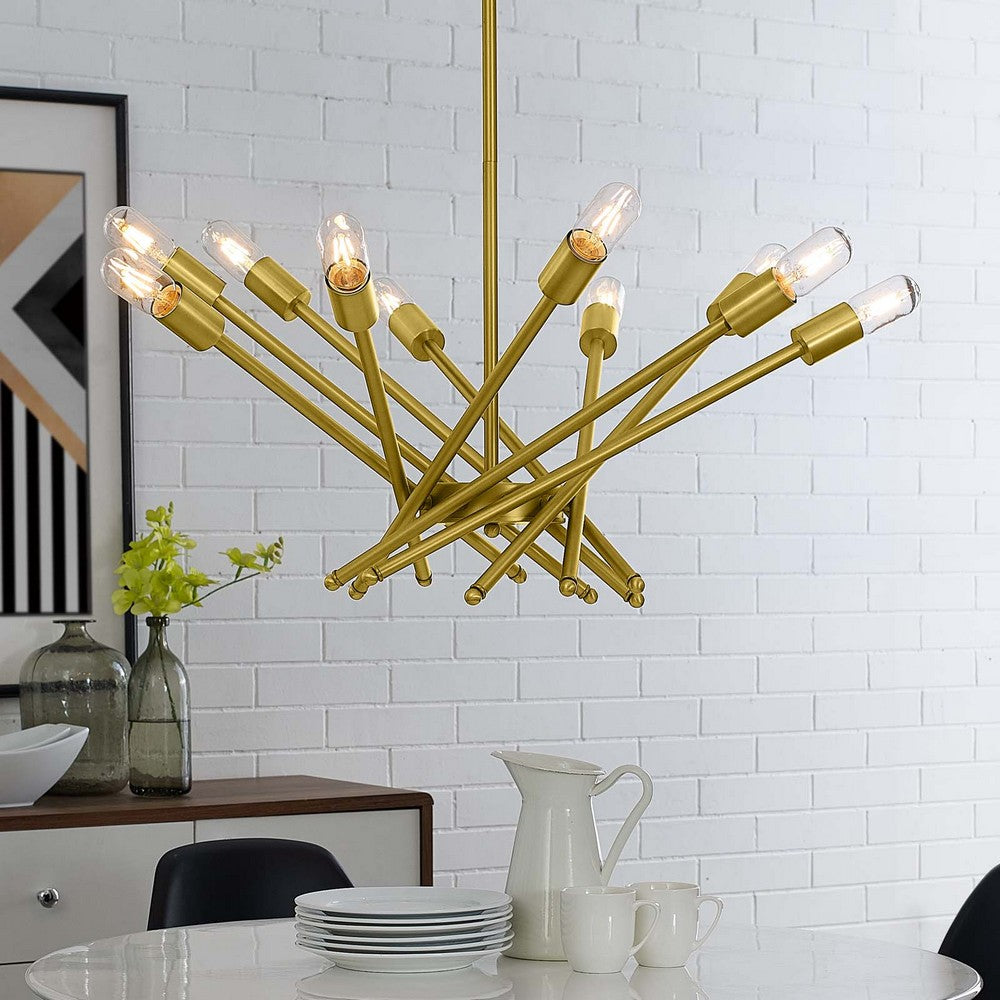 Cherish Brass Metal Pendant Light by Modway| Yellow