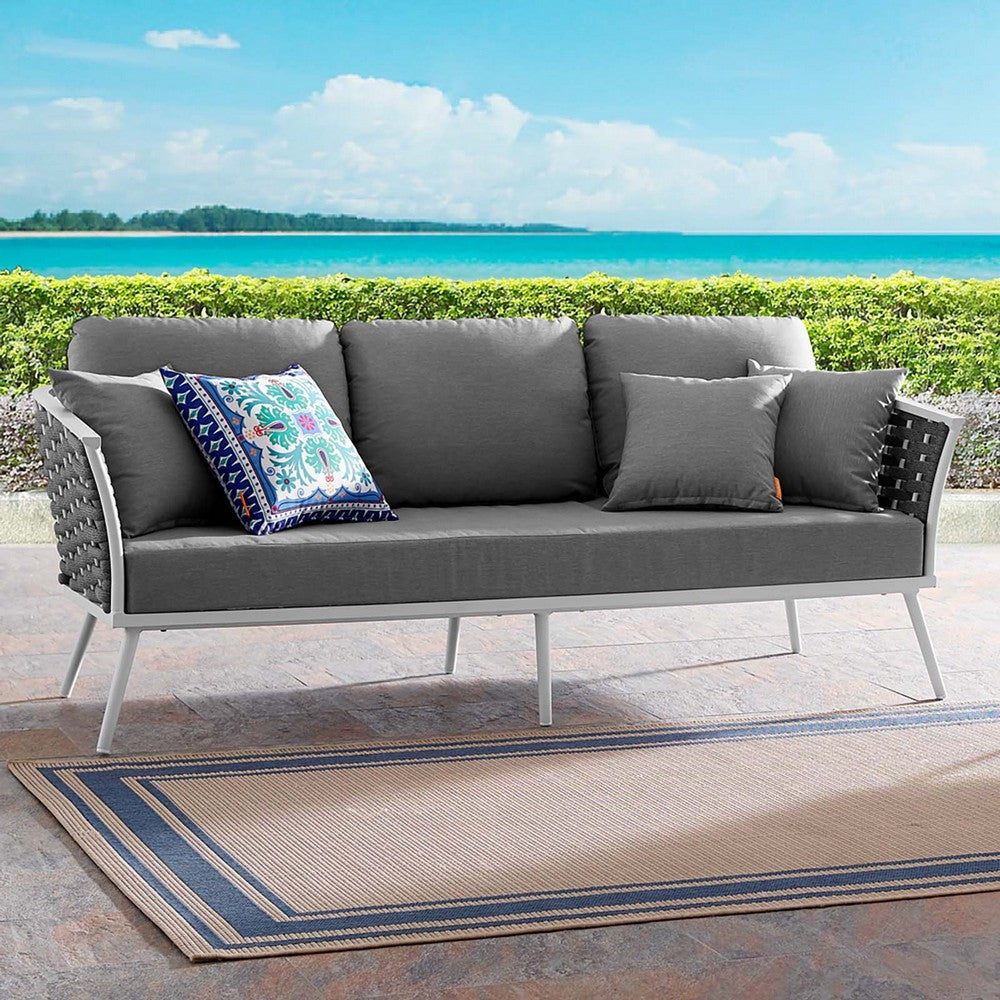 Stance Outdoor Patio Aluminum Sofa by Modway| Gray