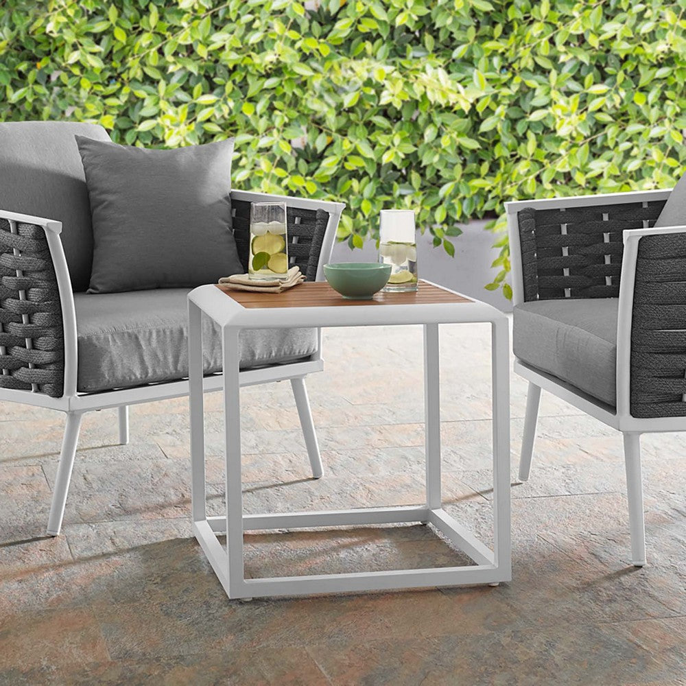 Stance Outdoor Patio Aluminum Side Table by Modway| Brown